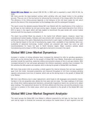 Global Mill Liner Market