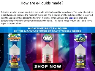 how are e liquids made