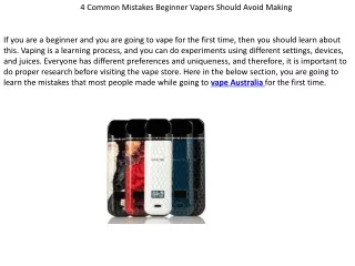 4 common mistakes beginner vapers should avoid