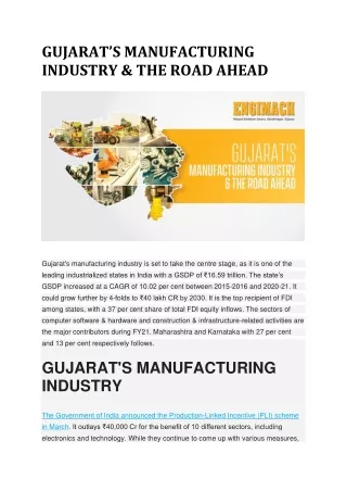 PDF Blog 6 - GUJARAT’S MANUFACTURING INDUSTRY & THE ROAD AHEAD