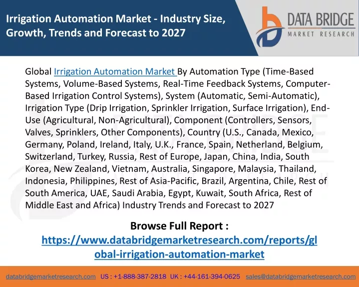 irrigation automation market industry size growth
