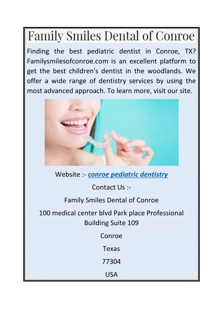 finding the best pediatric dentist in conroe
