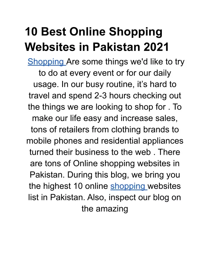 10 best online shopping websites in pakistan 2021