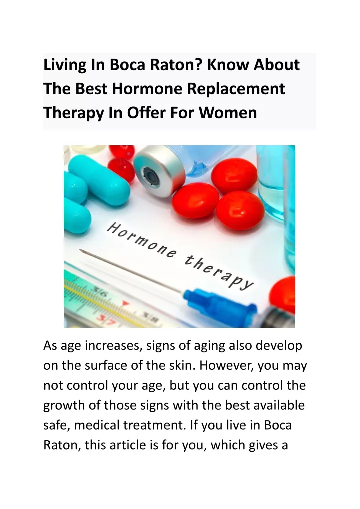 living in boca raton know about the best hormone