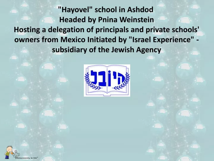 hayovel school in ashdod headed by pnina