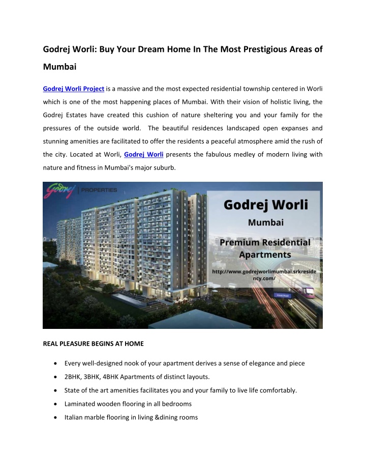 godrej worli buy your dream home in the most