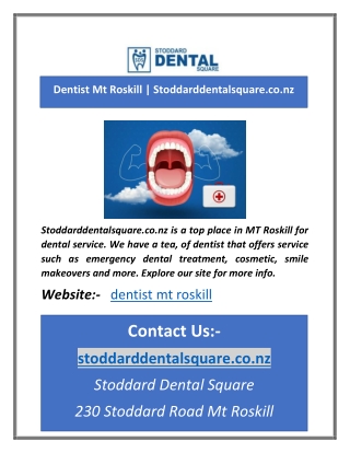 Dentist Mt Roskill | Stoddarddentalsquare.co.nz