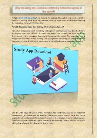 How are Study app Download Improving Education System in the World?