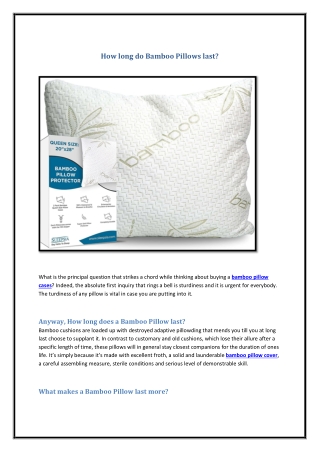 how long do bamboo pillows last