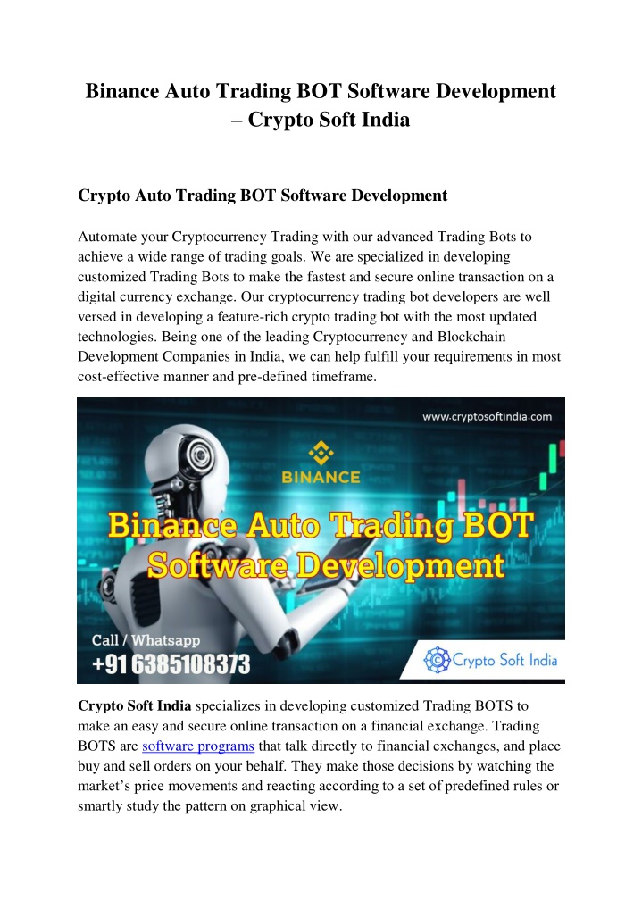 binance auto trading bot software development