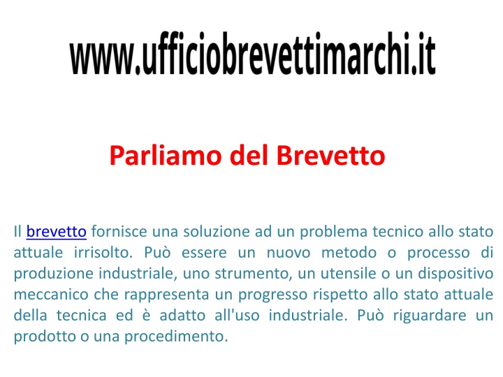 parliamo del brevetto