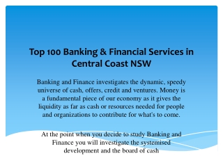 Top 100 Banking & Financial Services in Central Coast NSW