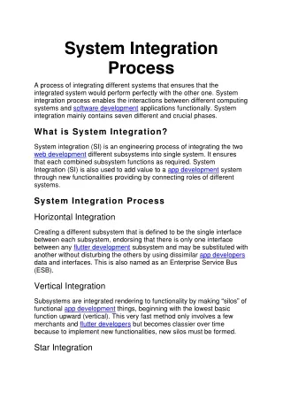 system integration process