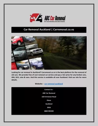 Car Removal Auckland | Carremoval.co.nz