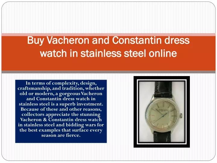 buy vacheron and constantin dress watch in stainless steel online