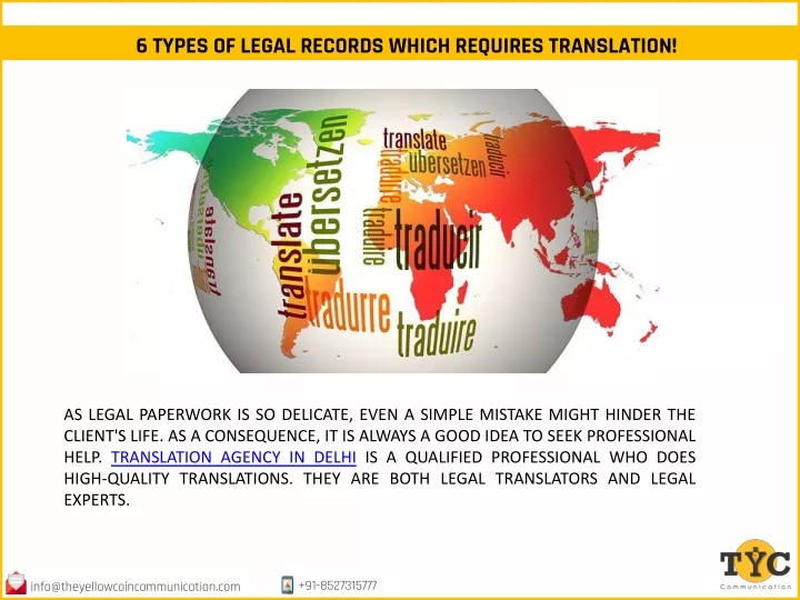 6 types of legal records which requires translation