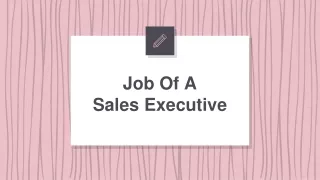 Job Of A Sales Executive