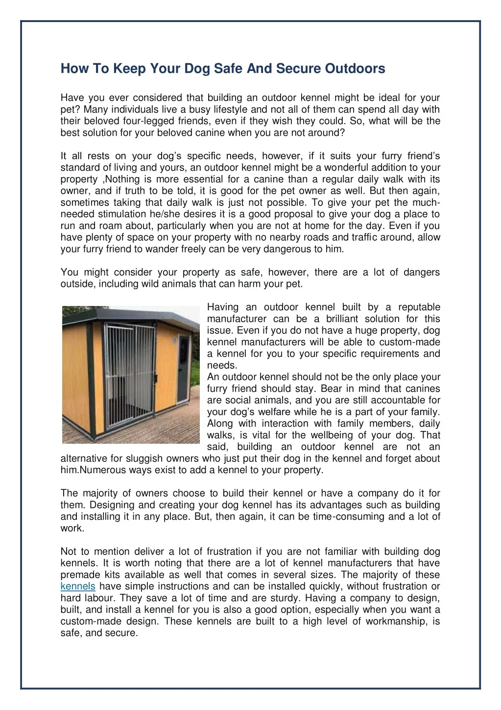 PPT - How To Keep Your Dog Safe And Secure Outdoors.pdf PowerPoint ...
