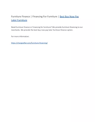 Furniture Finance | Financing For Furniture | Best Buy Now Pay Later Furniture