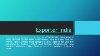 Hand Sanitizer Manufacturer & Supplier