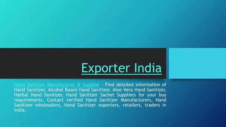 exporter india