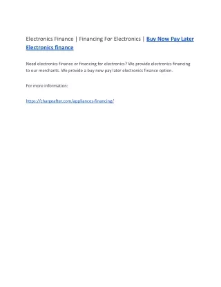 Electronics Finance | Financing For Electronics | Buy Now Pay Later Electronics