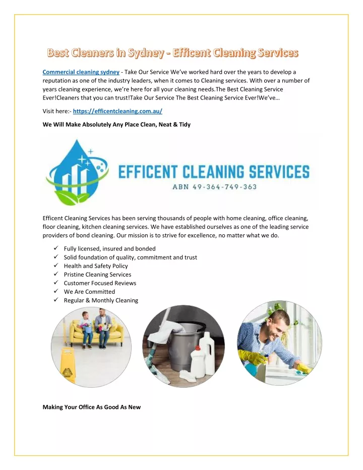 commercial cleaning sydney take our service