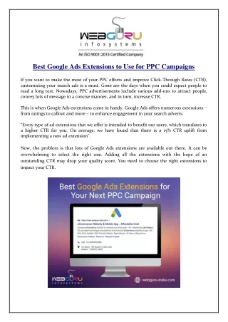 best google ads extensions
