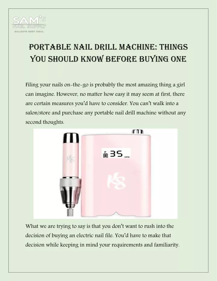 portable nail drill machine things you should