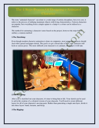 the 4 steps process of designing a animated