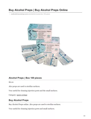 buy alcohol preps buy alcohol preps online