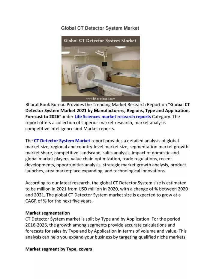 global ct detector system market