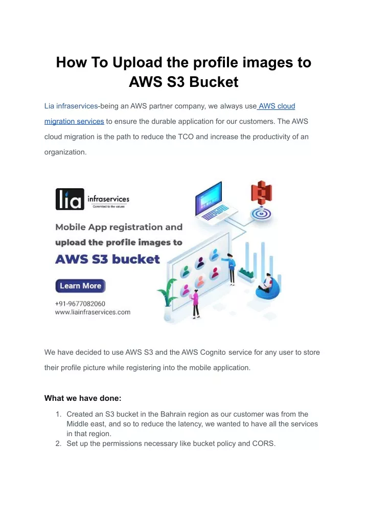 how to upload the profile images to aws s3 bucket