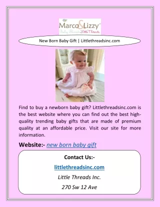 New Born Baby Gift | Littlethreadsinc.com