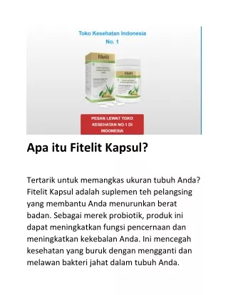 apa itu fitelit kapsul