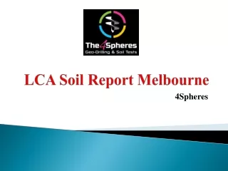 LCA Soil Report in Melbourne