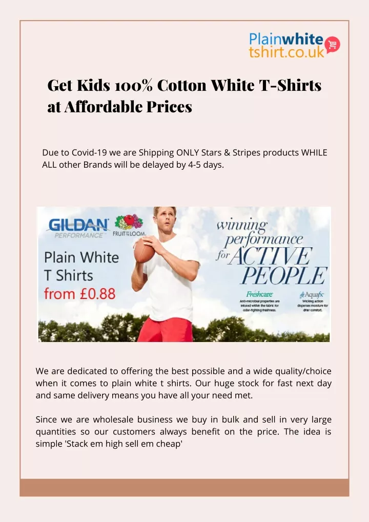 get kids 100 cotton white t shirts at affordable