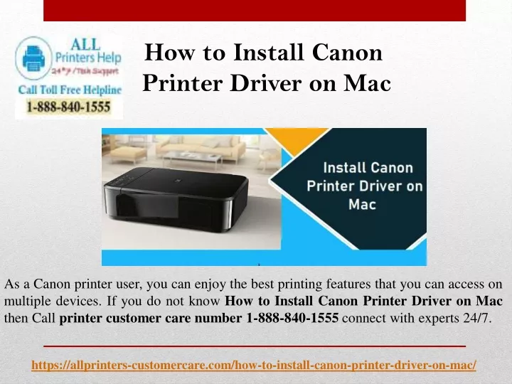 how to install canon printer driver on mac