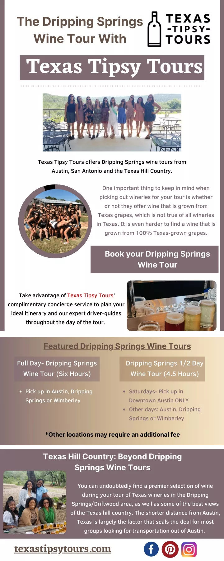 the dripping springs wine tour with texas tipsy