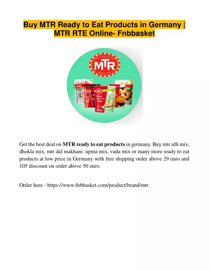 buy mtr ready to eat products in germany