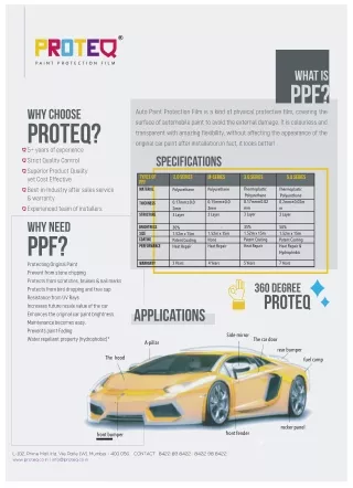 Paint Protection Film For Car - Brochures