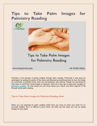 Tips to Take Palm Images for Palmistry Reading