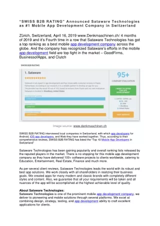 swiss b2b rating announced sataware technologies