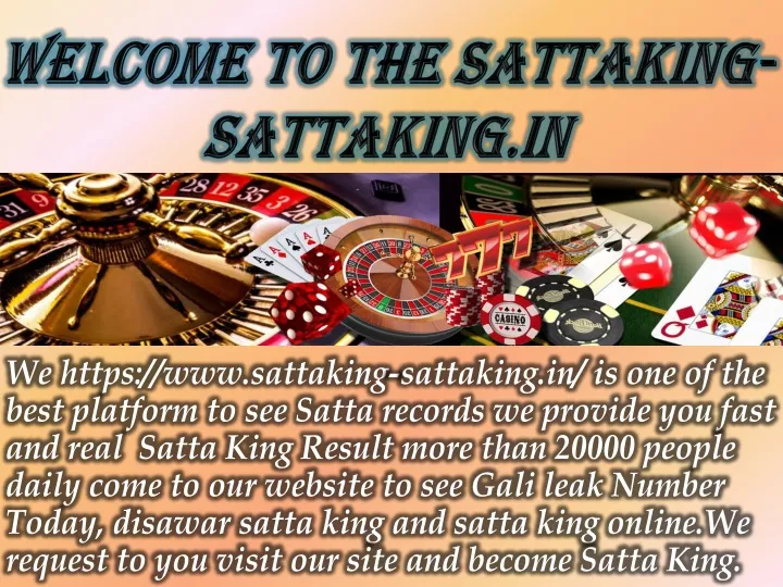 welcome to the sattaking sattaking in