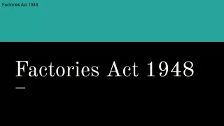 Factories Act 1948