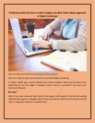 professional seo services in india insights into