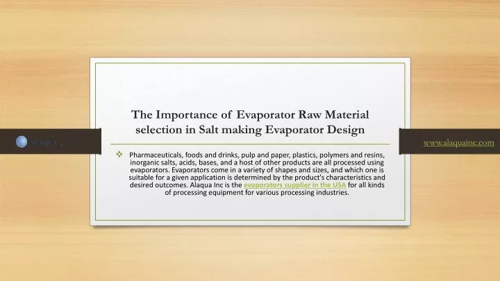 the importance of evaporator raw material selection in salt making evaporator design
