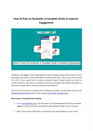 How To Post on Facebook - A Complete Guide To Improve Engagement
