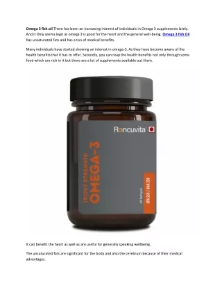 omega 3 fish oil there has been an increasing