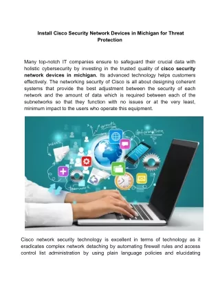 Install Cisco Security Network Devices in Michigan for Threat Protection